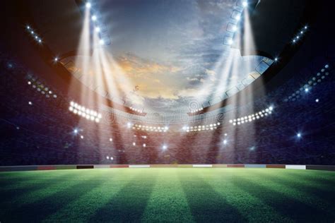 Lights at Night and Stadium Stock Image - Image of arena, empty: 189630341