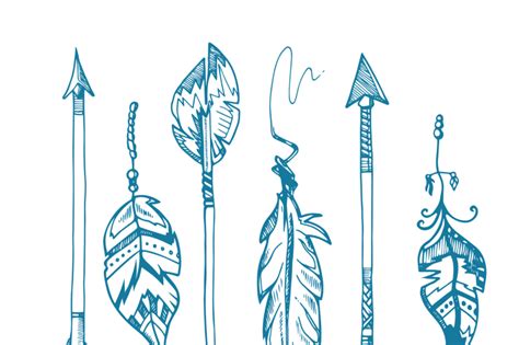 American indians feather arrows vector set, old tribal feathers hipste By Microvector ...