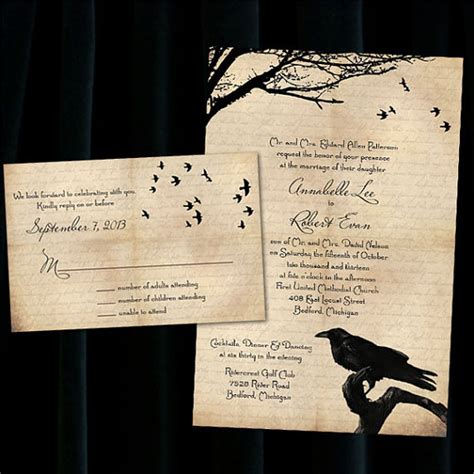 Custom Raven Halloween Wedding Invitations #2344746 - Weddbook