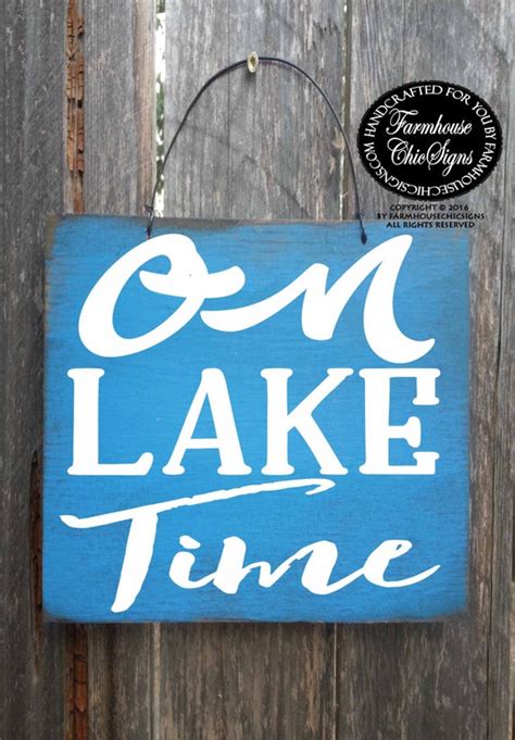 On lake time lake sign lake house sign lake decor lake | Etsy