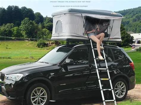 FMN OUTDOOR Black Hard Shell Pop Up Roof Top Camping Tent Universal for Cars Trucks SUVs Camping ...