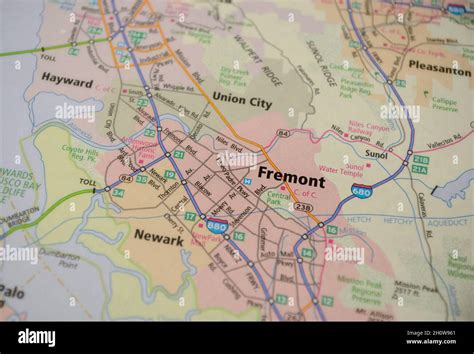 Map of city of Fremont, CA Stock Photo - Alamy