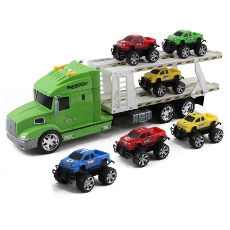 Friction Powered Toy Semi Truck Trailer Kids Push And Go Big Rig ...