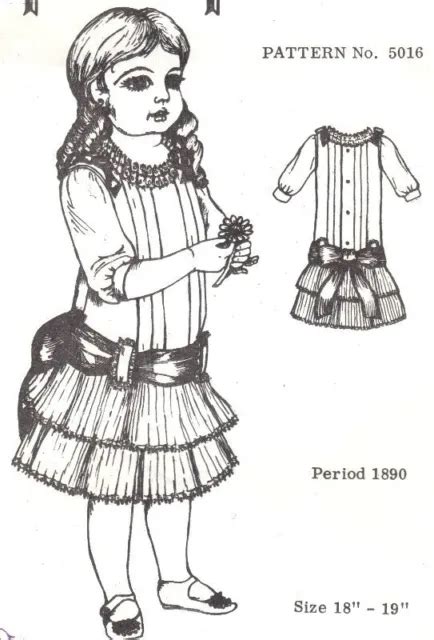 PERIOD DOLL DRESS PATTERN Victorian German French ANTIQUE / vintage ...