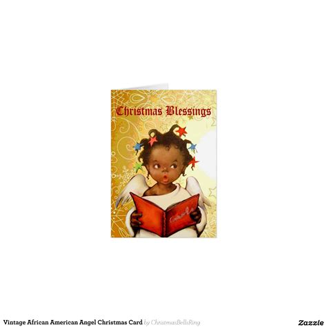 Vintage African American Angel Christmas Card | Zazzle