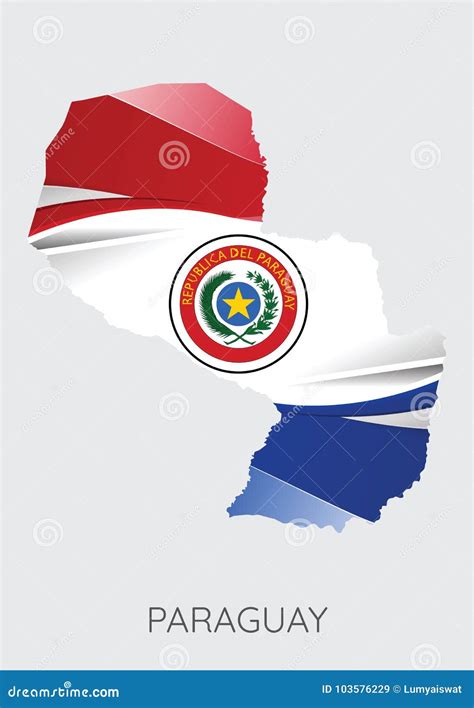 Map of Paraguay with Flag As Texture Stock Vector - Illustration of symbol, chart: 103576229