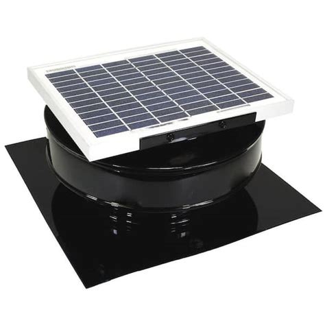 Active Ventilation 365 CFM Black Powder Coated 5-Watt Solar Powered Roof Mounted Exhaust Attic ...