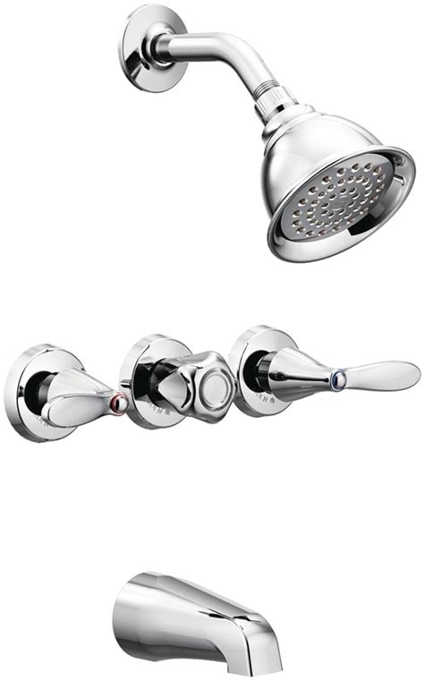 TUB-SHOWER FAUCET 3-HNDL CHRM