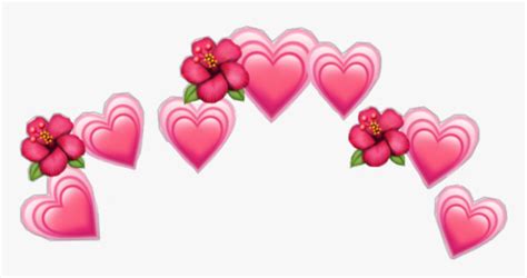 #red #pink #heart #crown #emoji #aesthetic #flower - Emoji Crown Hearts Png, Transparent Png ...