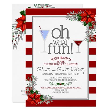 Festive Christmas Cocktail Party Invitation | Zazzle.com