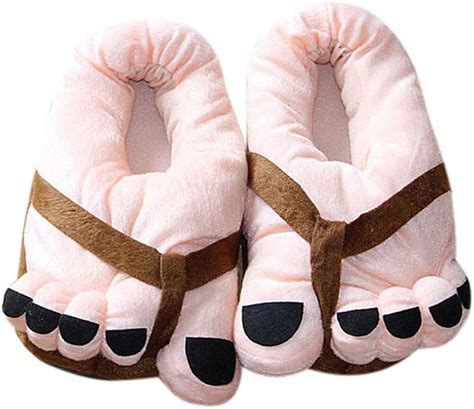 Women Funny Slippers Toe Big Feet Velvet Anti-Slip House Slippers Novelty Warm Soft Indoor Home ...