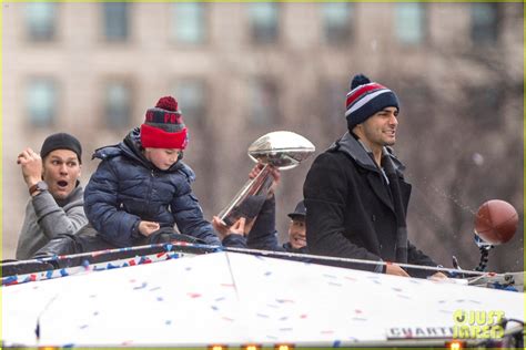 Tom Brady's Son Benjamin Holds the Lombardi Trophy During the Patriots ...