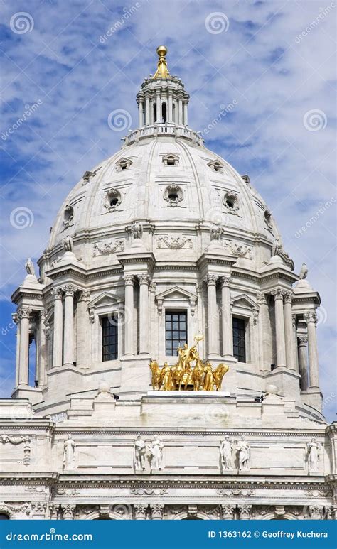 Minnesota State Capitol Dome and Horses St Paul MN Stock Photo - Image ...