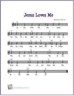 Jesus Loves Me | Free Sheet Music for Guitar (Lead Sheet) | Sheet music ...