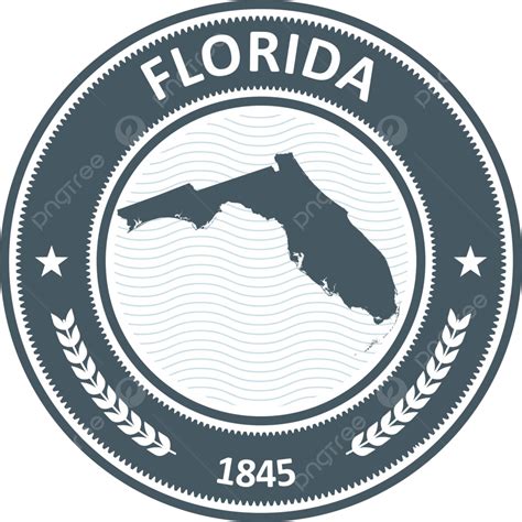 Florida Stamp With State Map Contour Insignia State Outline Vector, Insignia, State, Outline PNG ...