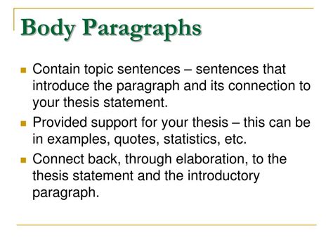 PPT - Body Paragraphs PowerPoint Presentation, free download - ID:2465706