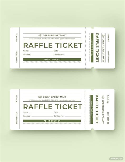 Simple Raffle Ticket Template in Word, Illustrator, Pages, Publisher ...