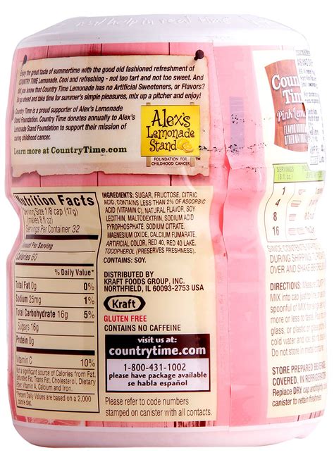 country time pink lemonade nutrition facts