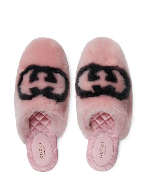 Gucci Interlocking G faux-fur Slippers - Farfetch