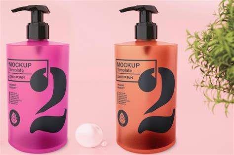 Premium PSD | Glass soap bottle mockup design in 3d rendering