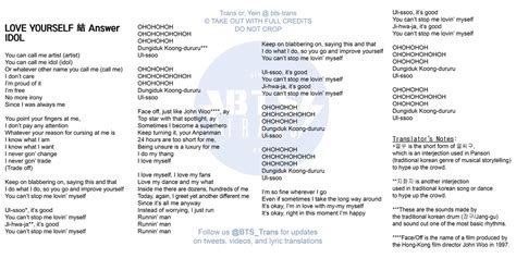 Bts Idol Lyrics In English - LyricsWalls