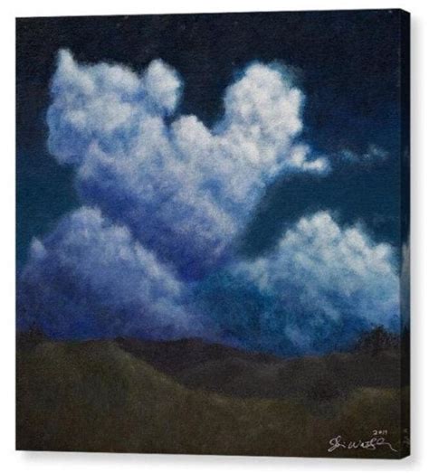 Nighttime Clouds Painting Print, Night Sky Landscape, Dark Blue Sky Painting Art, Moonlight Art ...