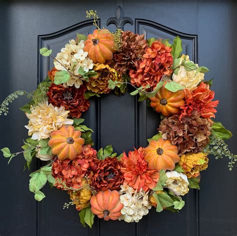 Autumn Wreaths Fall Hydrangea Wreath Fall Wreaths Fall - Etsy