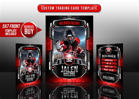 Custom Sports Trading Cards and 5x7 Template - Hexagon