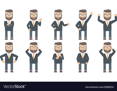 Set of business characters Royalty Free Vector Image