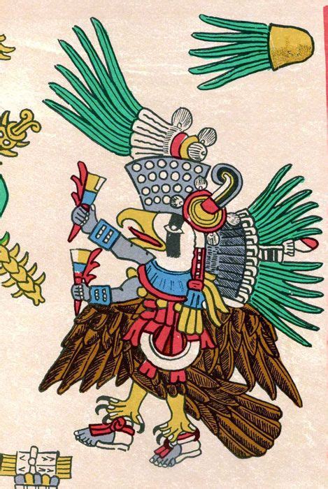 Tezcatlipoca as an eagle or royal vulture. Codex Borbonicus 13 | Aztec ...