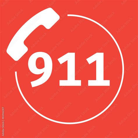 911 Emergency Call Number Logo Stock Vector | Adobe Stock