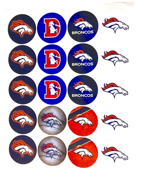 20- 2" DENVER BRONCOS Adhesive Stickers! For cupcake toppers - Sports ...