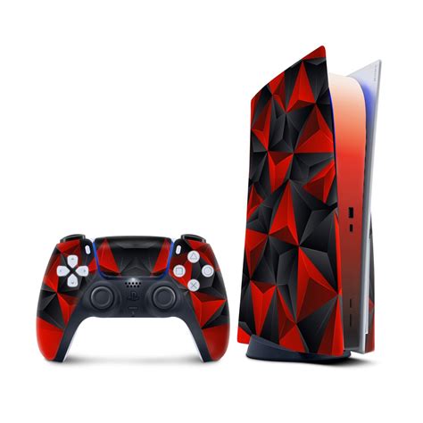 Ps5 Skin Geometric Playstation 5 Controller Skin Red Vinyl - Etsy