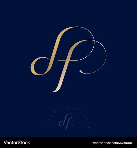 Logo df monogram gold luxury jewelry Royalty Free Vector