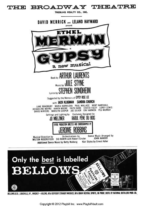 Gypsy (Broadway, Broadway Theatre, 1959) | Playbill