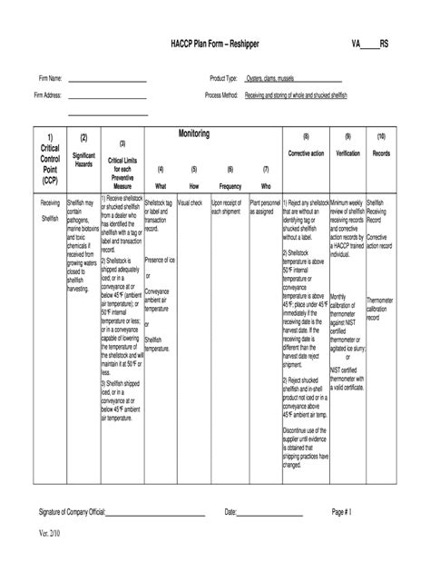 Free haccp template for small business: Fill out & sign online | DocHub