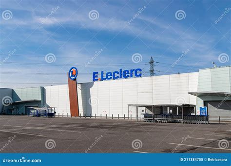 E.Leclerc Supermarket Sign Text And Logo On Flag On Leclerc Store Outdoor Editorial Image ...