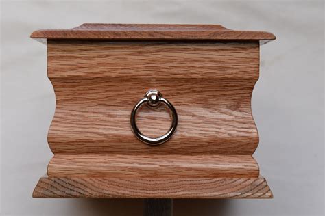 Oak Casket with Silver Ring & Plaque - Wooden Cremation Ash Caskets ...