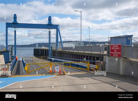 View of ferry point in Dunoon, Scotland, used by the CalMac ferry ...