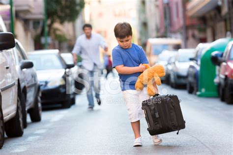 Son Leaving His Father With Teddy Bear And Bag Stock Photo | Royalty-Free | FreeImages