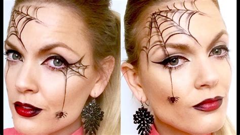 Quick and easy spider web halloween makeup - YouTube