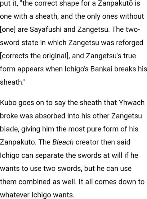 Put it, the correct shape for a Zanpakuto is one with a sheath, and the ...