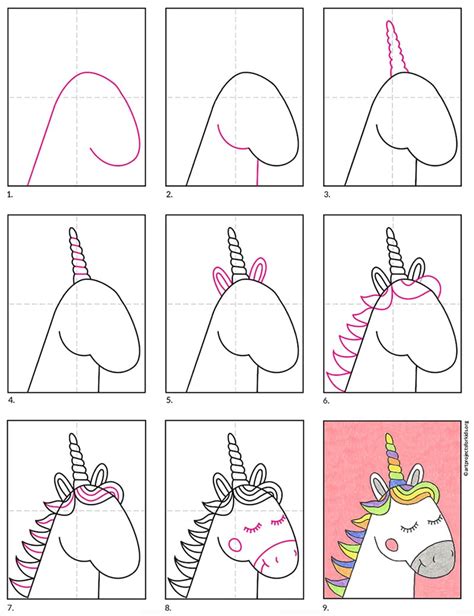 How To Draw A Unicorn Step By Step : Thank you, wedding, birthday & more stunning postcard ...