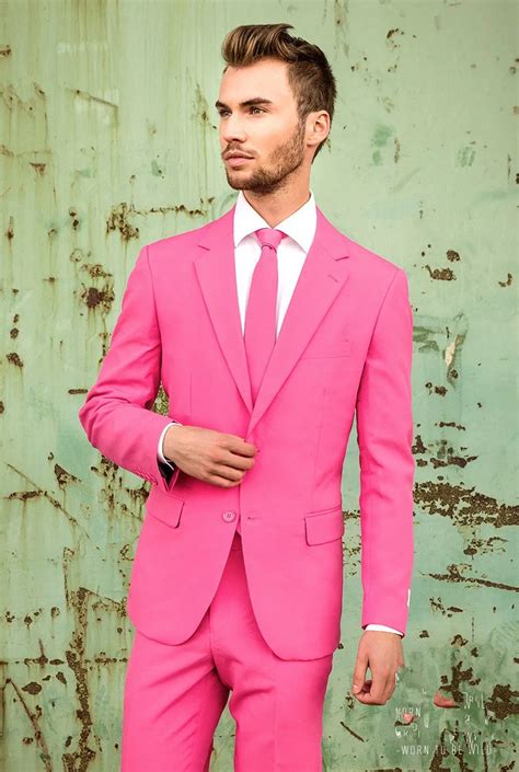 Latest Coat Pant Designs Hot Pink Men Suit Slim Fit 2 Piece Casual ...