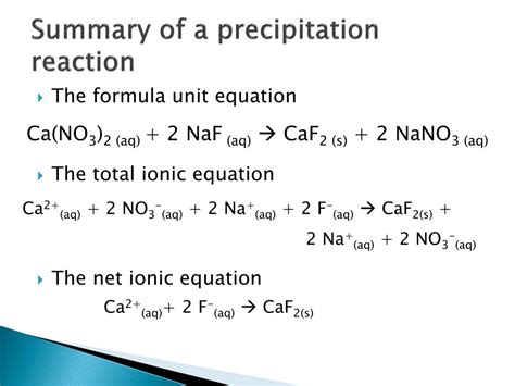 Shorthand Equation For Precipitation Reaction