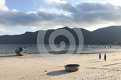 Old Fishing Boat At The Beach In Sunset Stock Photography ...