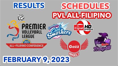 PVL ALL-FILIPINO CONFERENCE SCHEDULE February 9, 2023; PVL Standings Today; PVL Live - YouTube