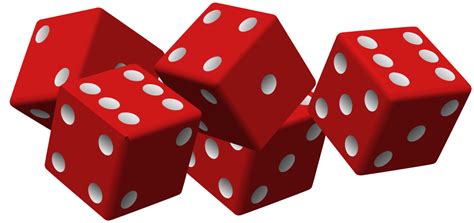 OnlineLabels Clip Art - Five Red Dice