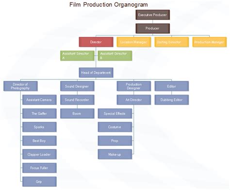 Film Production Organogram Chart | Organogram, Film production, Org chart