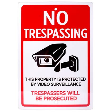 No Trespassing Sign 3-Pack | 18" x 12" Reflective Video Surveillance Pre-Drilled Metal ...